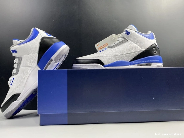 Rep LUCY Retro 3 Blue Air White Jordan CT8532-040 0815